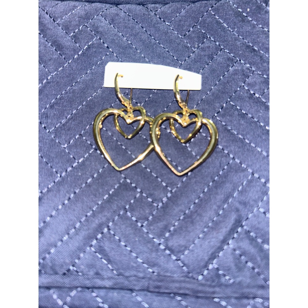 Nine West Gold Heart Drop Dangle Earrings Fashion Jewelry Valentine's Gift